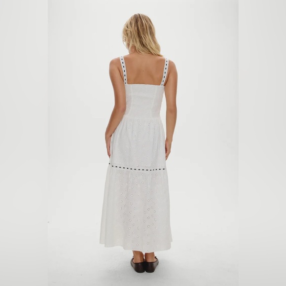 Frankie's Bikinis White Maxi Dress with Black Details - Picture 2 of 8